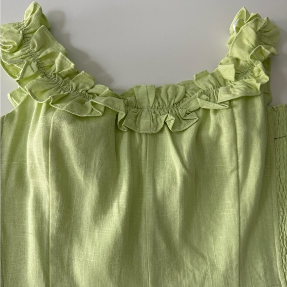 Lulus NWT Elati Lime Green Ruffled Off-the-Shoulder Bodycon Dress Size M - Picture 7 of 12